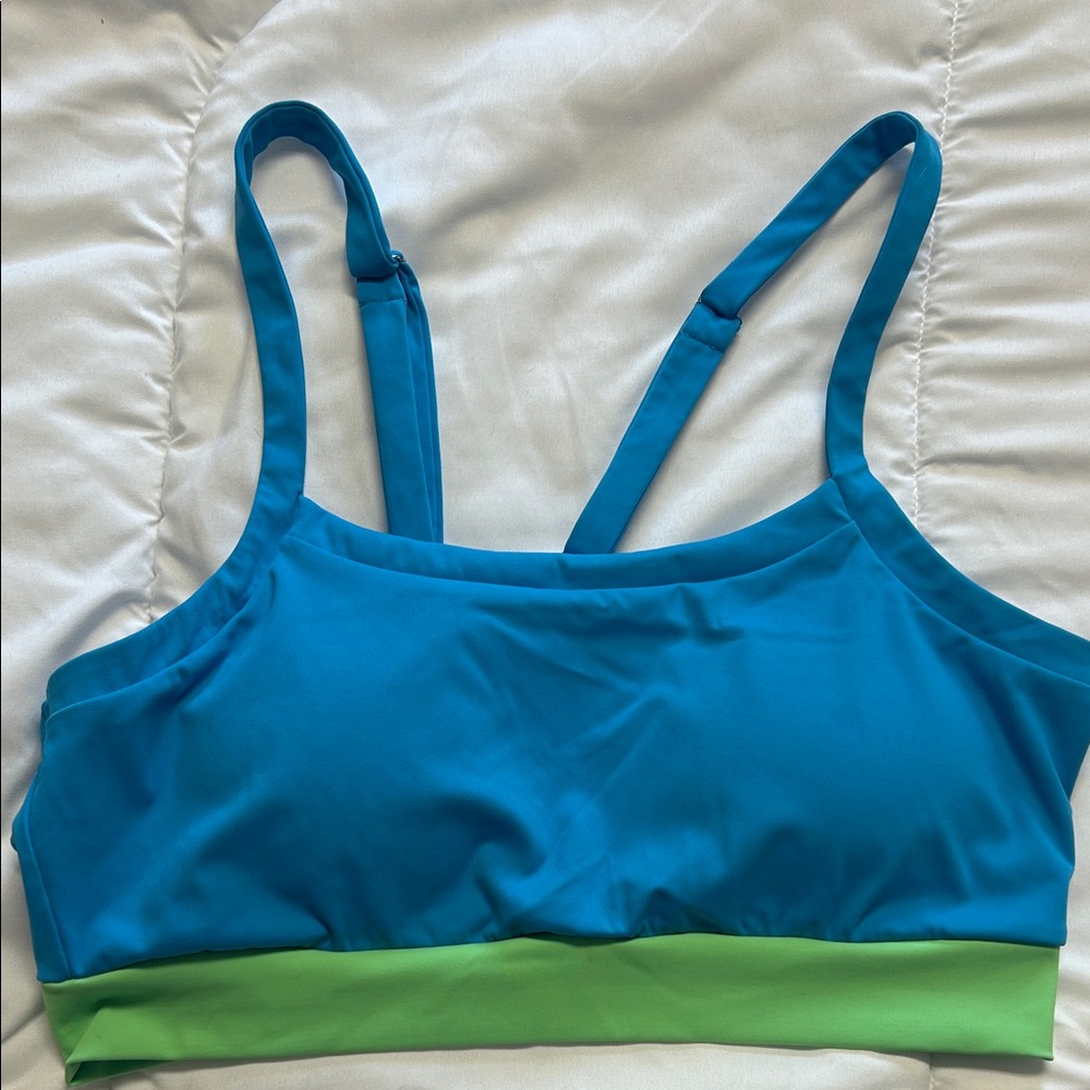 Pink Lily Blue and Green Sports Bra